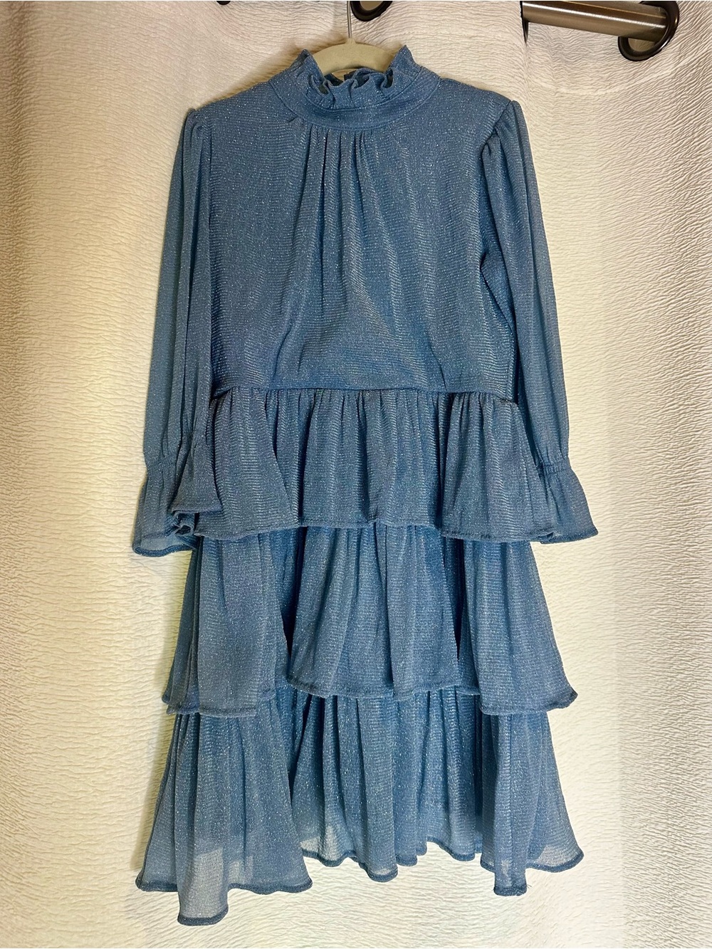 Janie and Jack Shimmery Blue Tiered Ruffle Dress
